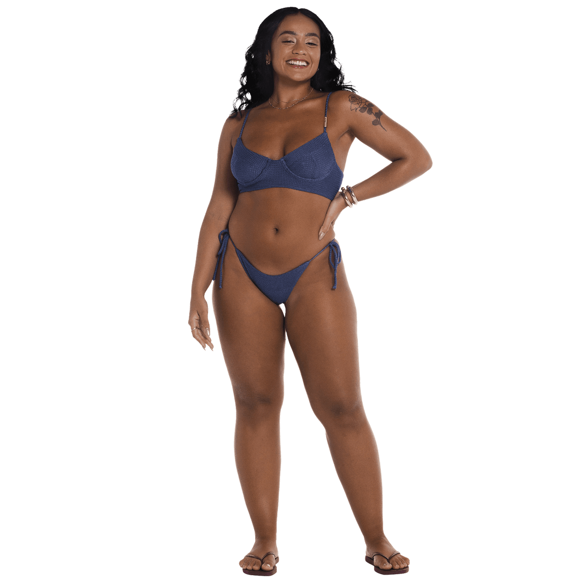 Biquíni Top Havaianas Meia Taça Textura - Azul Marinho