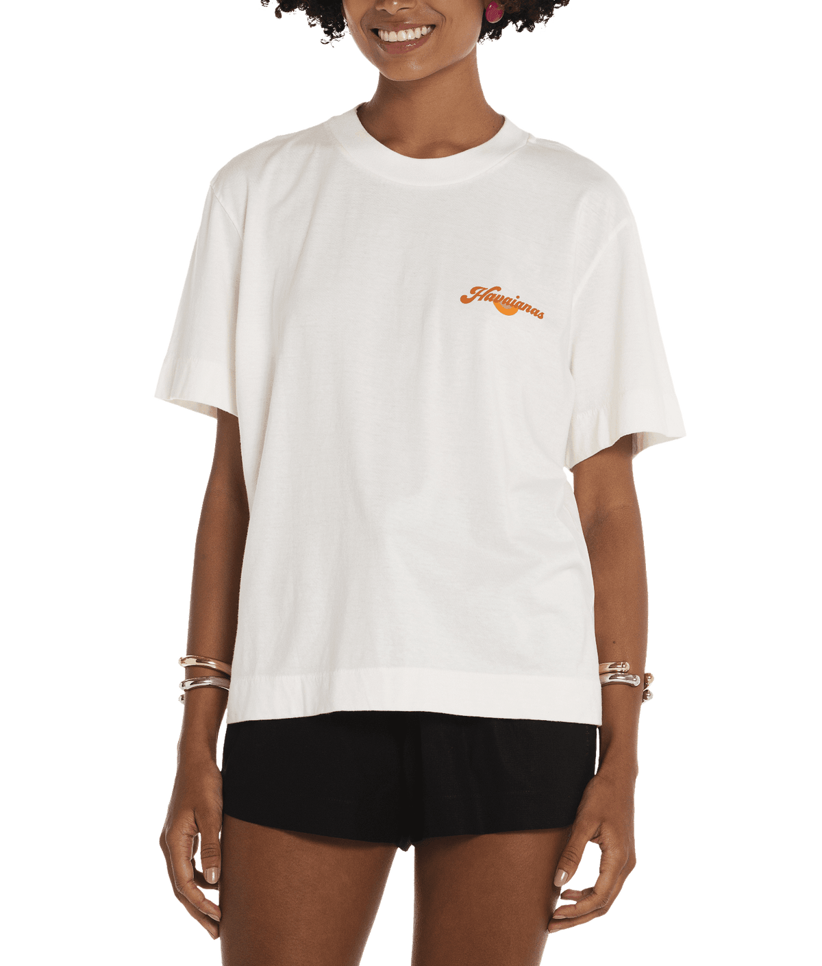 Camiseta Feminina Havaianas Kombi Beach Like - Off White