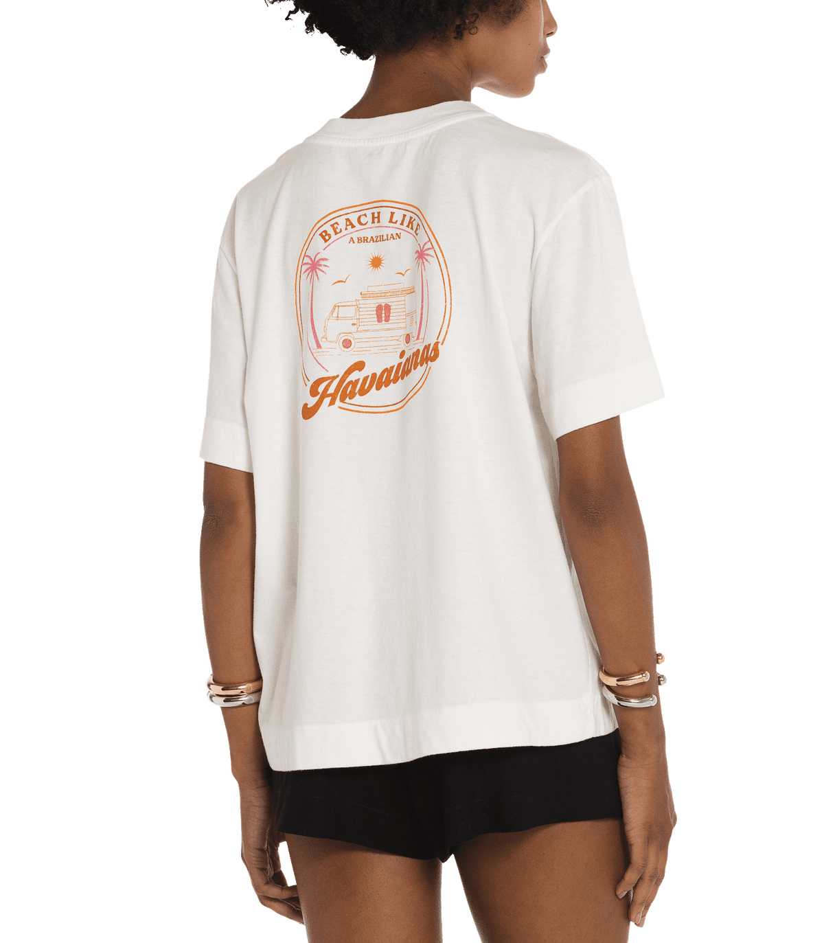 Camiseta Feminina Havaianas Kombi Beach Like - Off White