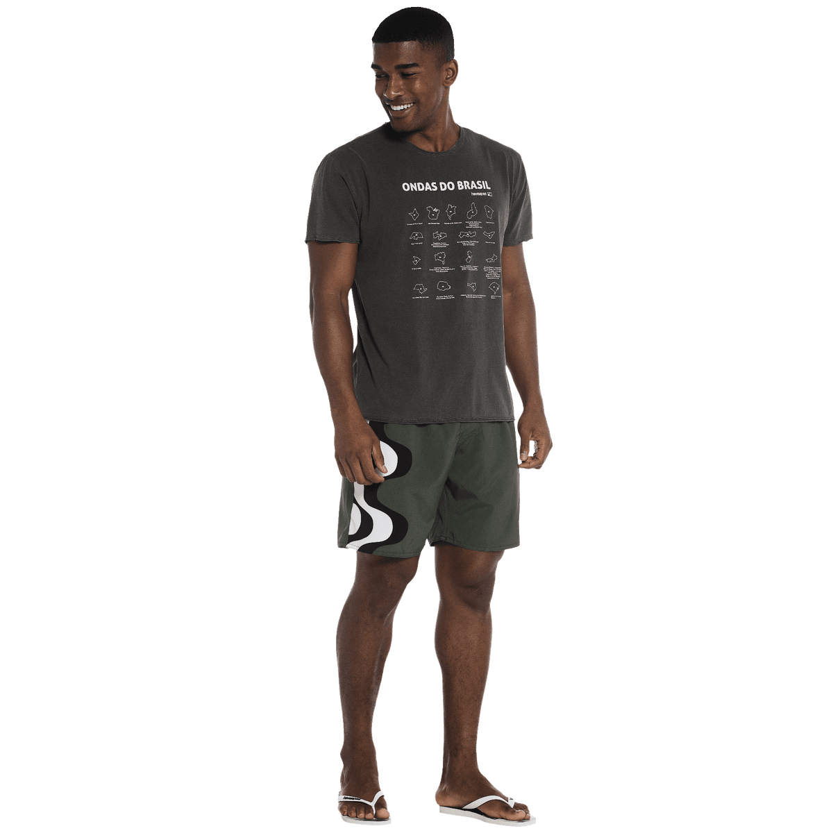 Camiseta Havaianas Masculina Ondas Do Brasil - Preto