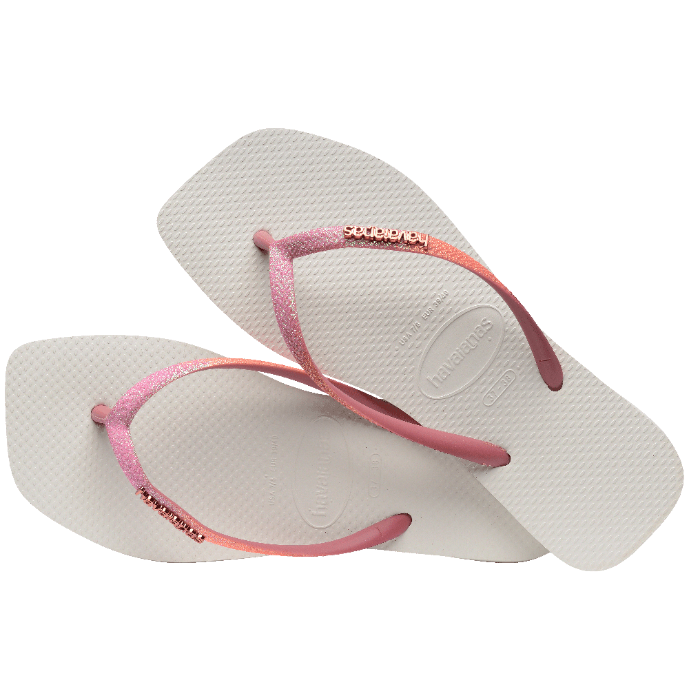 Chinelo Havaianas Slim Square Glitter Mix - Pau Brasil