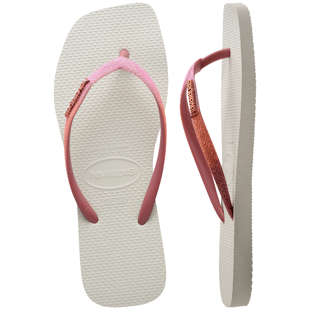 Chinelo Havaianas Slim Square Glitter Mix - Pau Brasil