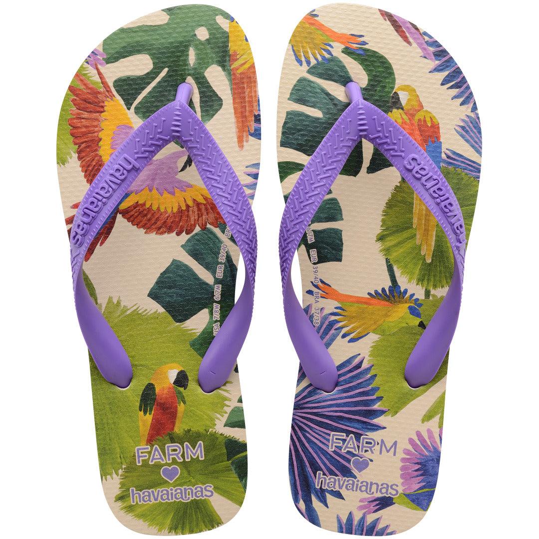 Chinelo Havaianas Farm Pássaros Pintados - Lilás Escuro
