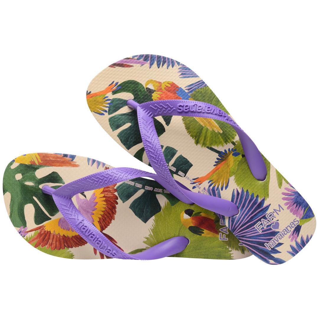 Chinelo Havaianas Farm Pássaros Pintados - Lilás Escuro