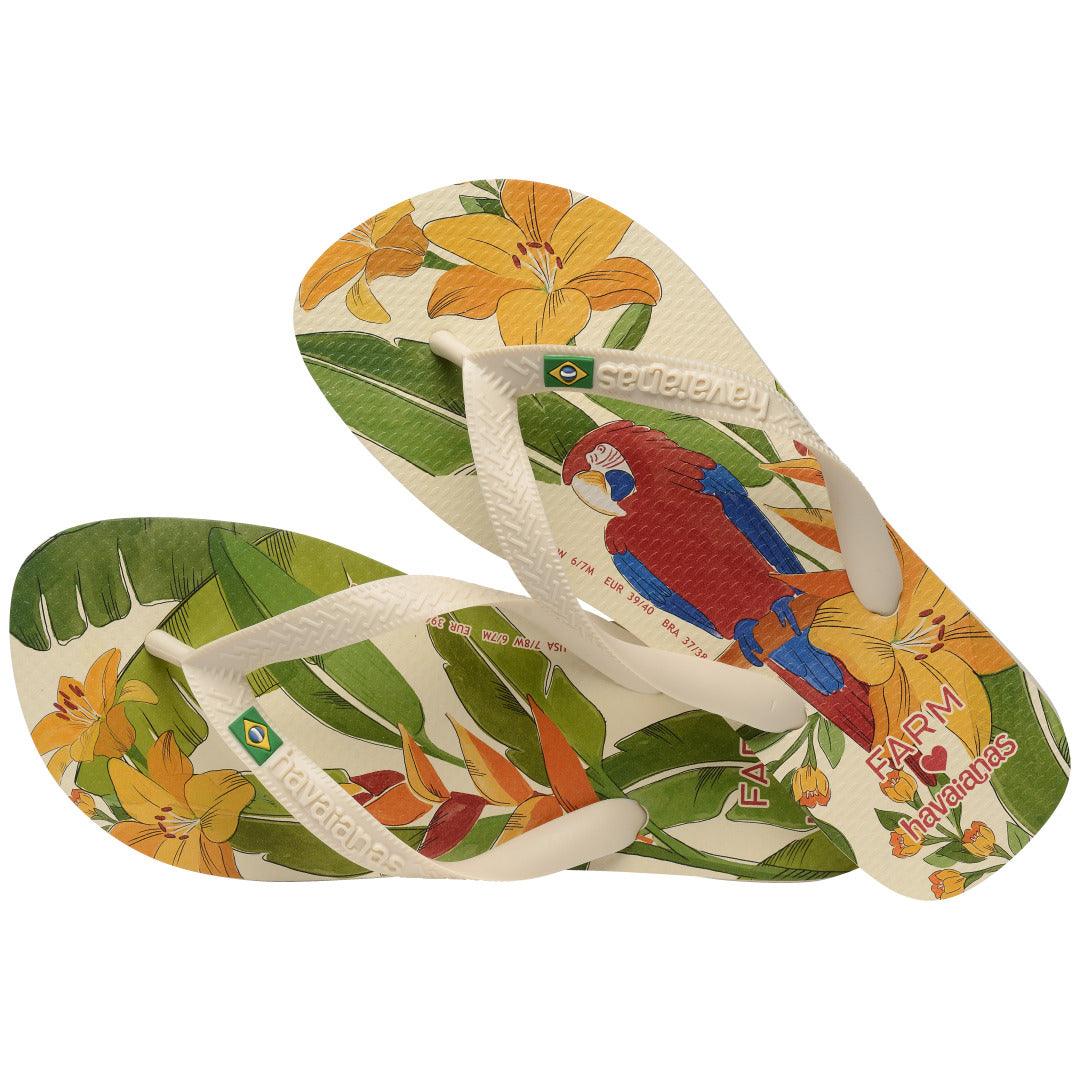 Chinelo Havaianas Farm Ararinhas - Bege Palha