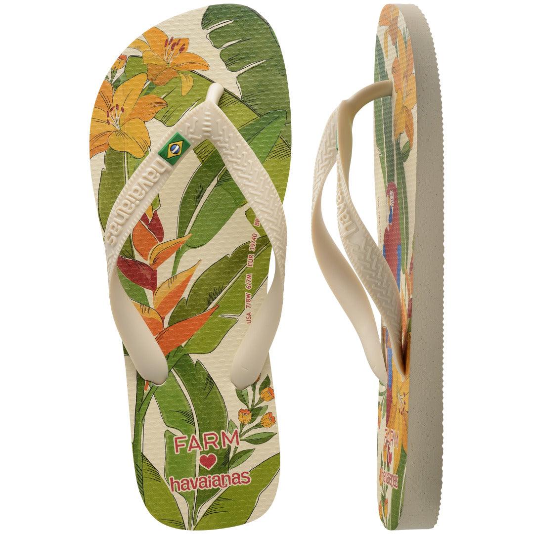 Chinelo Havaianas Farm Ararinhas - Bege Palha