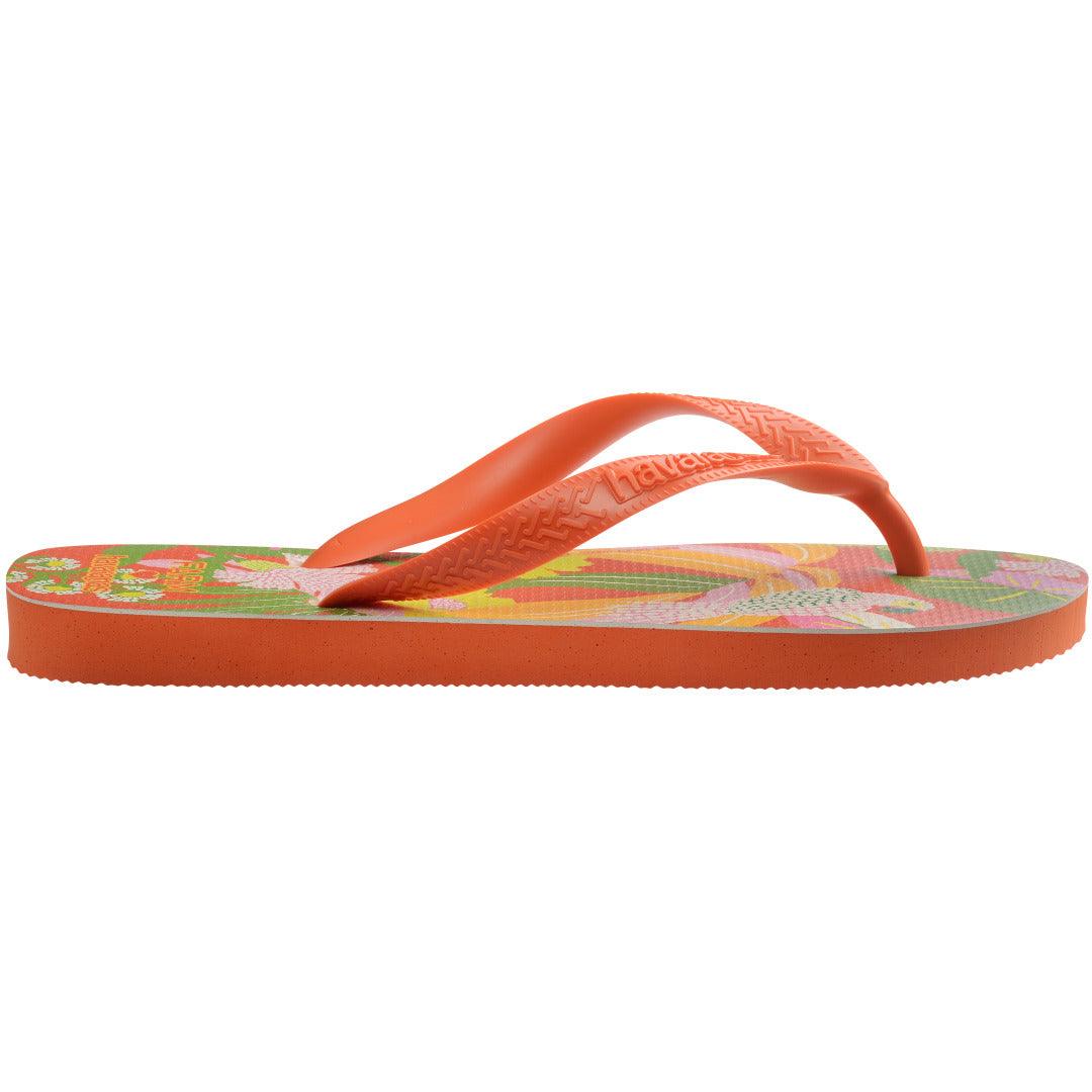 Chinelo Havaianas Farm Neon Flor - Laranja Sunset