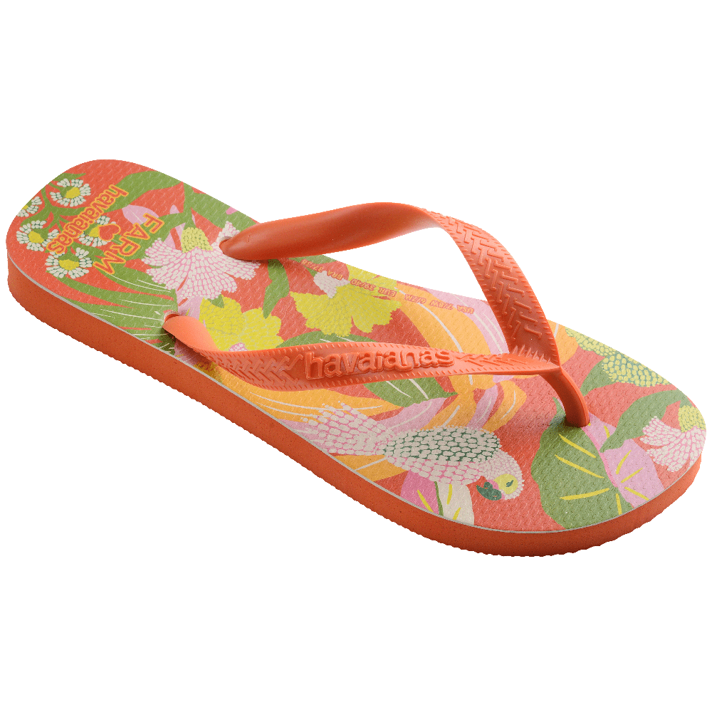 Chinelo Havaianas Farm Neon Flor - Laranja Sunset