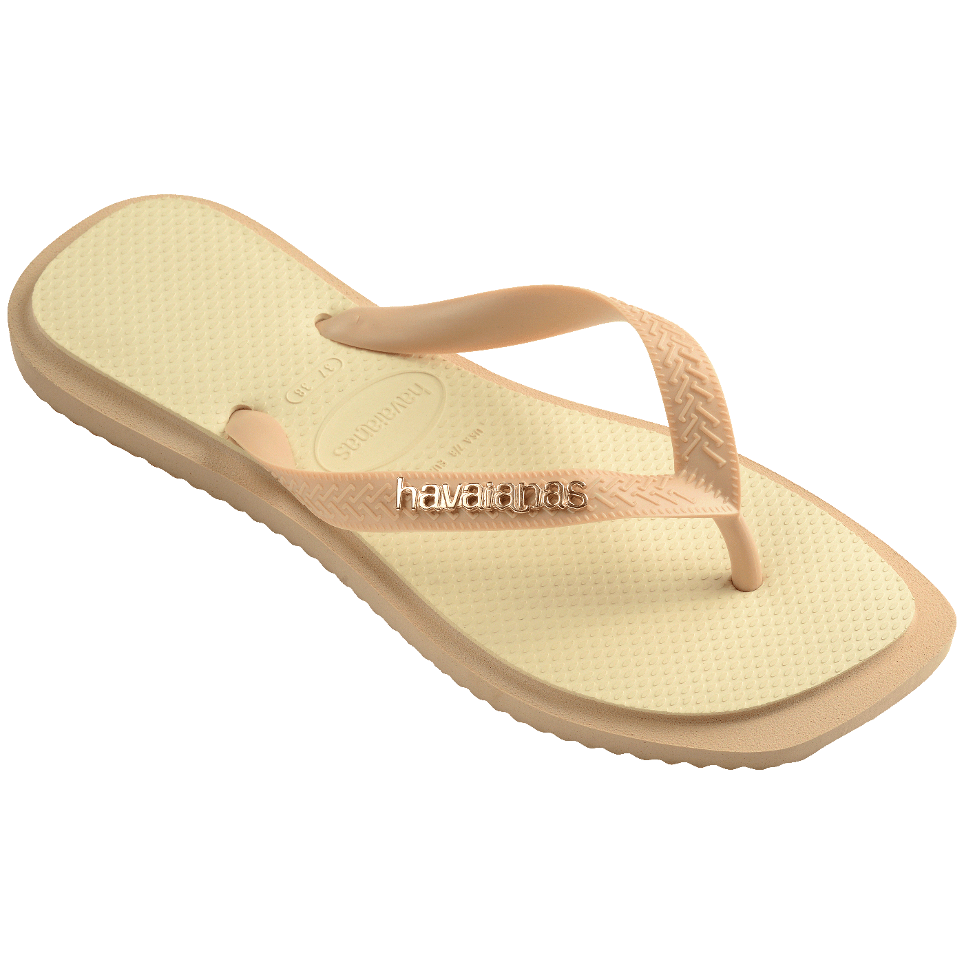 Chinelo Havaianas Top Square Fusion - Dourado