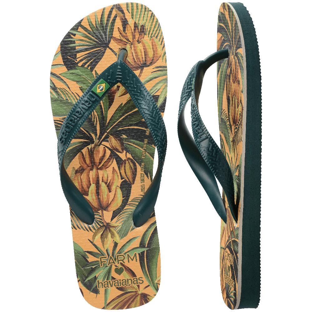 Chinelo Havaianas  Farm Bananarte - Verde Pantanal