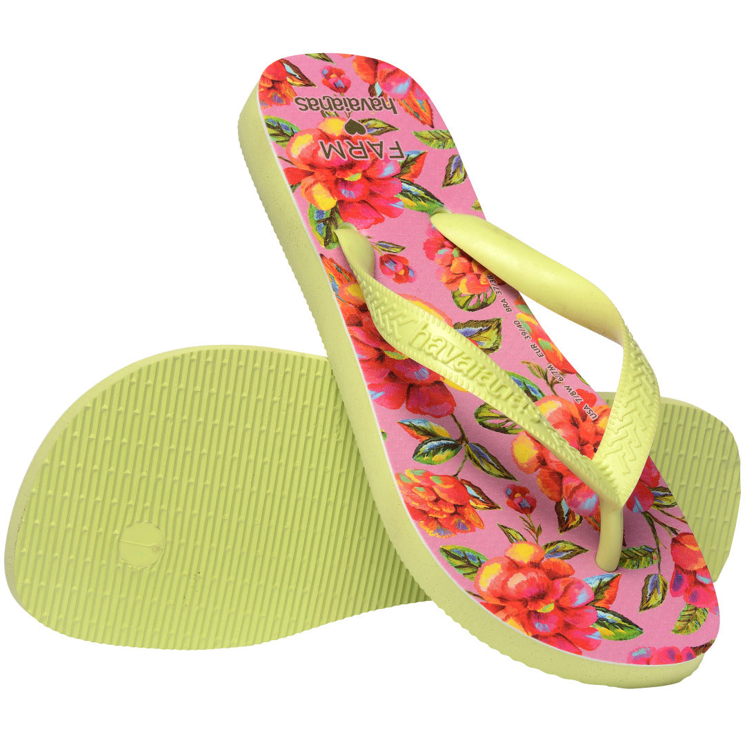 Chinelo Havaianas Farm Flor de Céu - Verde Matcha