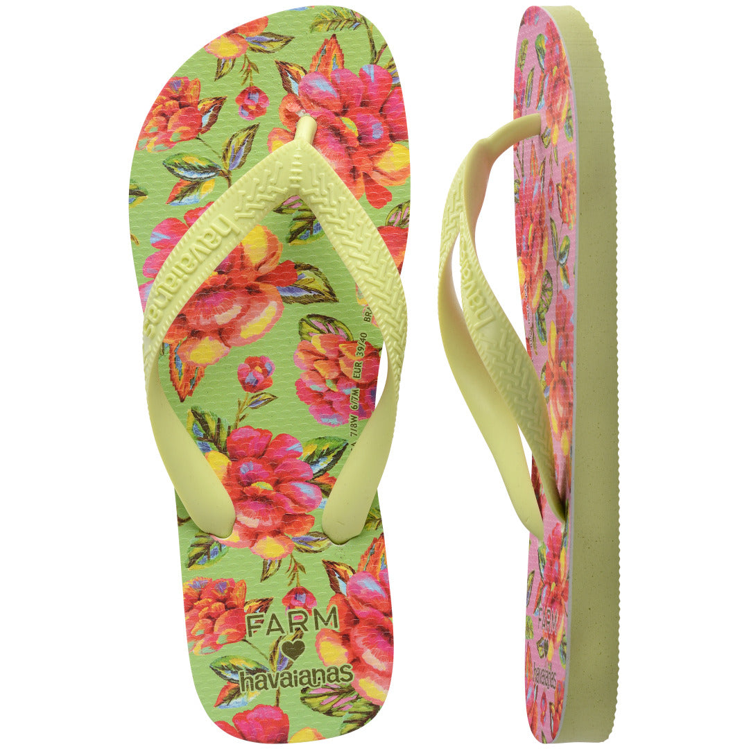 Chinelo Havaianas Farm Flor de Céu - Verde Matcha