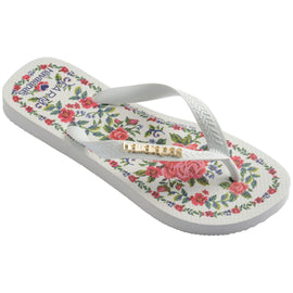 Chinelo Havaianas Farm Flor de Realeza - Branco