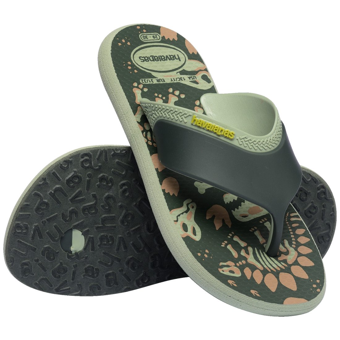 Solado das Havaianas Infantil Motion com letras em relevo
