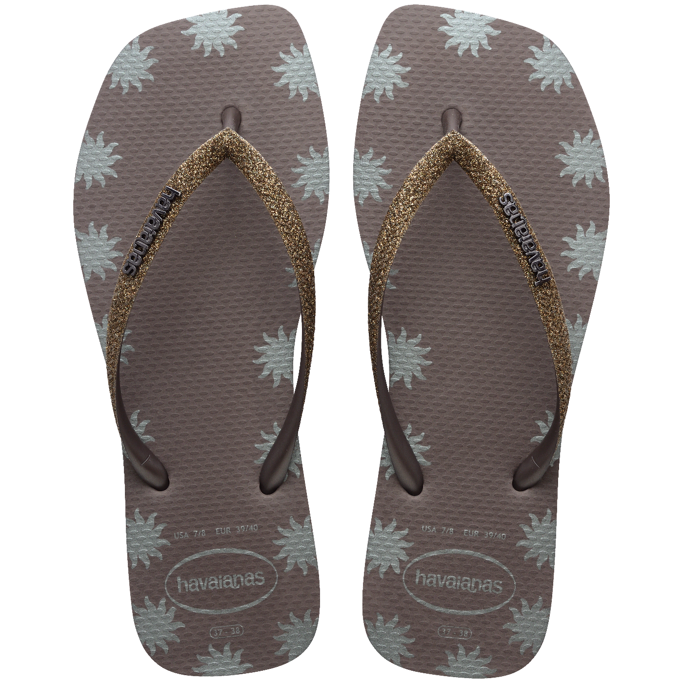 Chinelo Havaianas Slim Square Glitter Contour