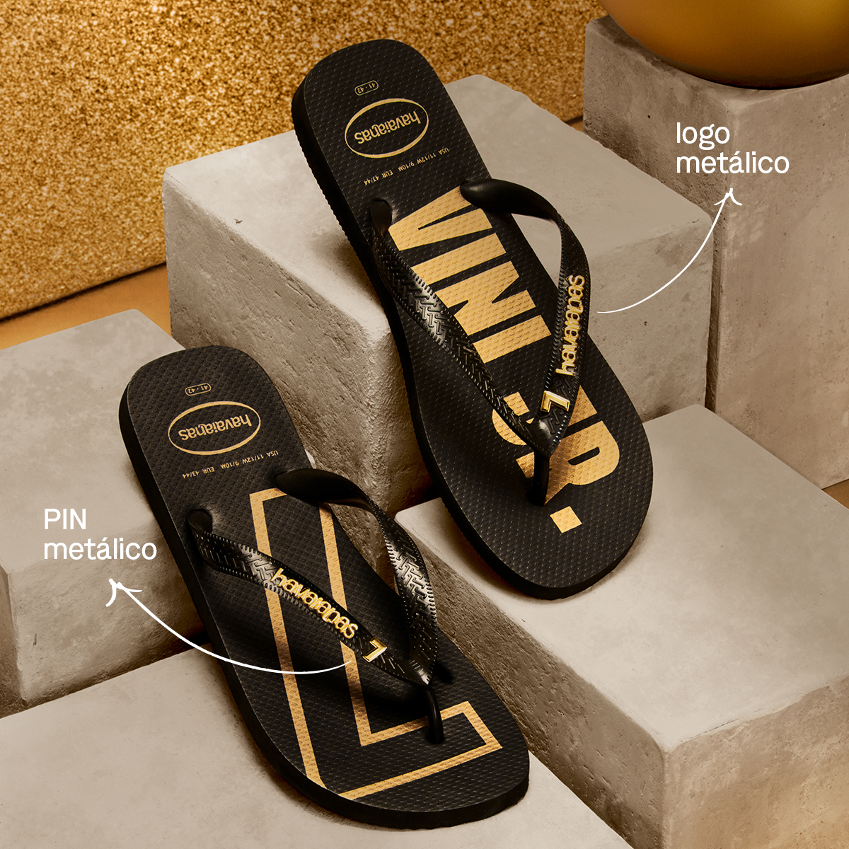 Chinelo Havaianas Top Vini Jr Golden