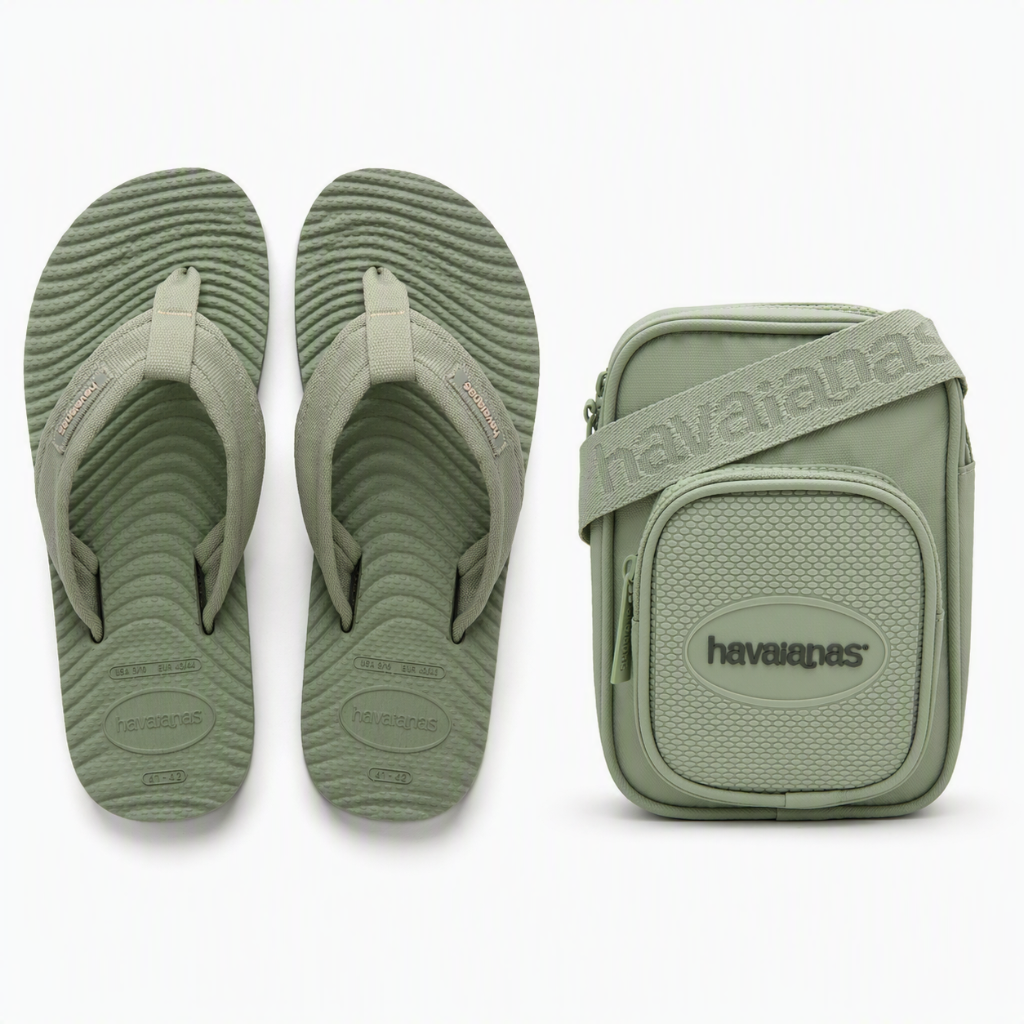 Kit Havaianas para eles: Surfer Coast + Shoulder Bag