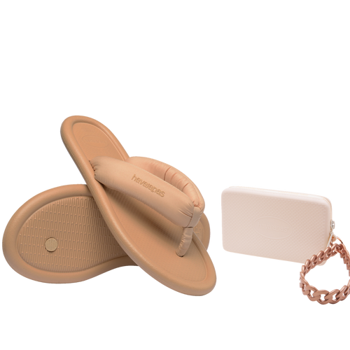 Kit Havaianas para Presente: Chinelo Maxi Puffed + Mini Bag Chain Cromado