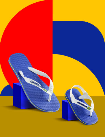 Saia combinando com havaianas para todas as idades.