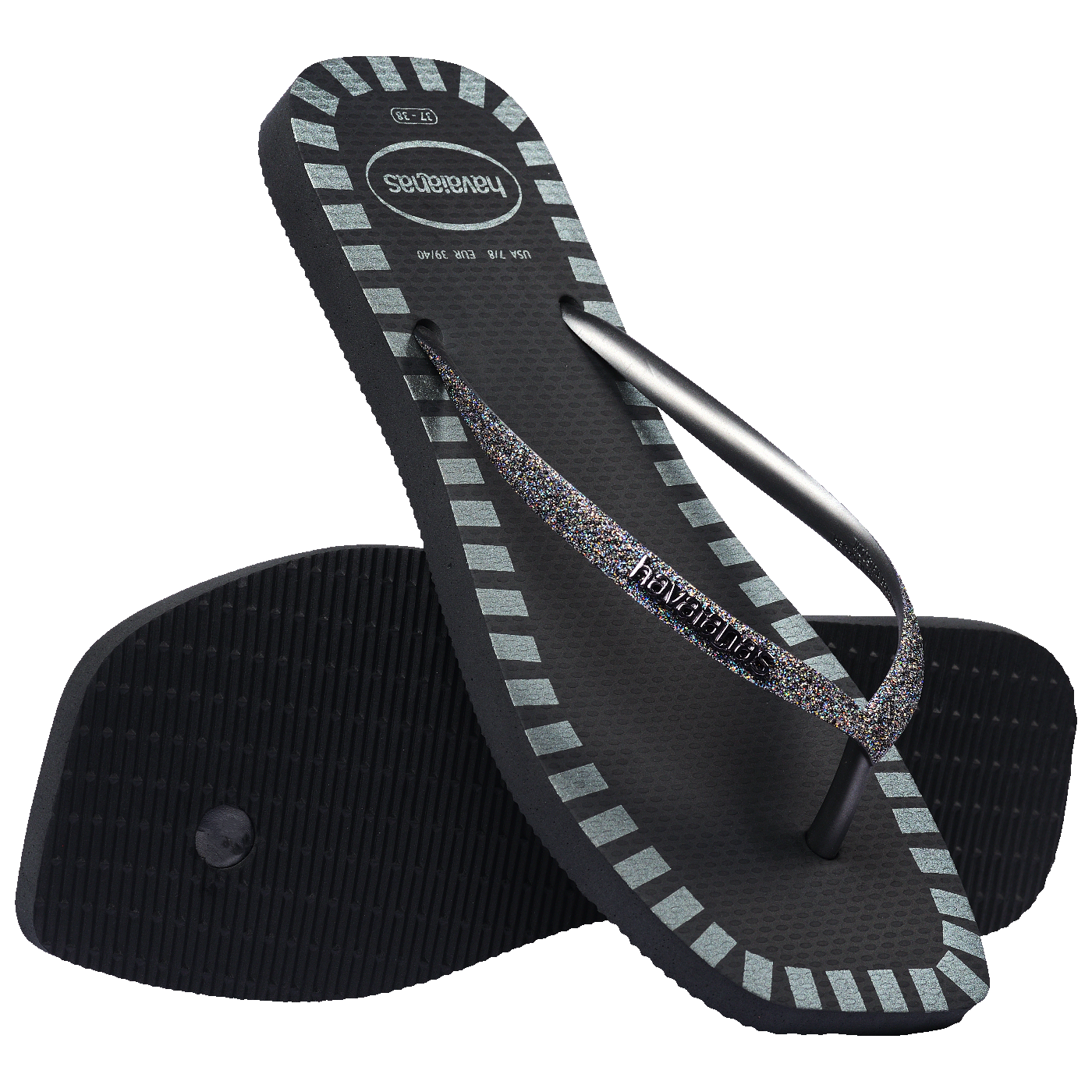 Chinelo Havaianas Slim Square Glitter Contour