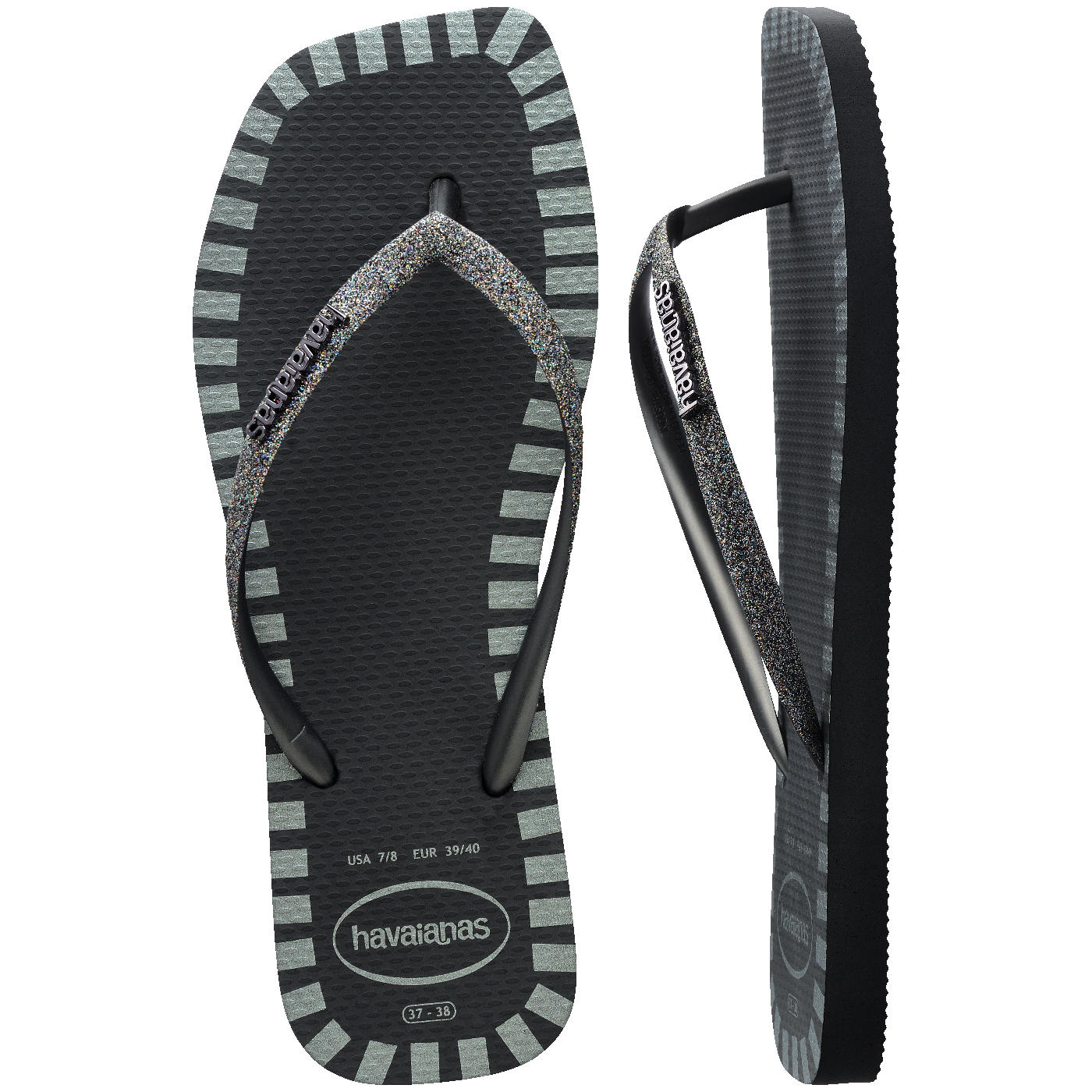 Chinelo Havaianas Slim Square Glitter Contour