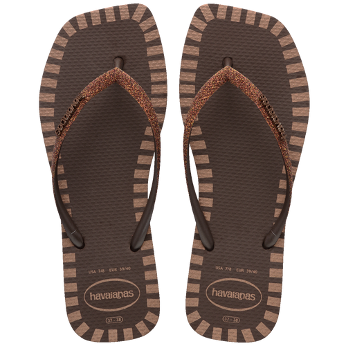 Chinelo Havaianas Slim Square Glitter Contour