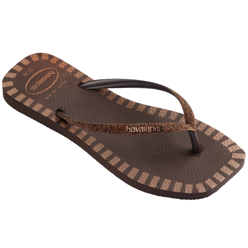 Chinelo Havaianas Slim Square Glitter Contour