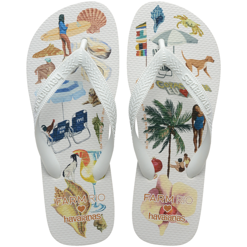 Chinelo Havaianas Farm Colagem Carioca