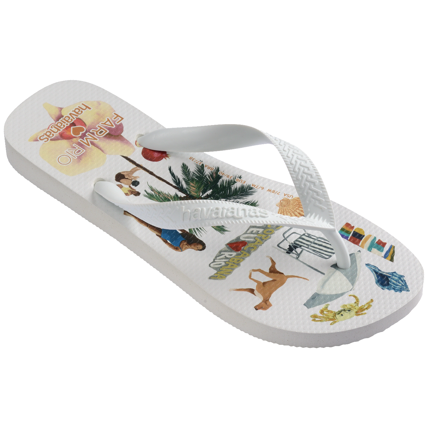 Chinelo Havaianas Farm Colagem Carioca