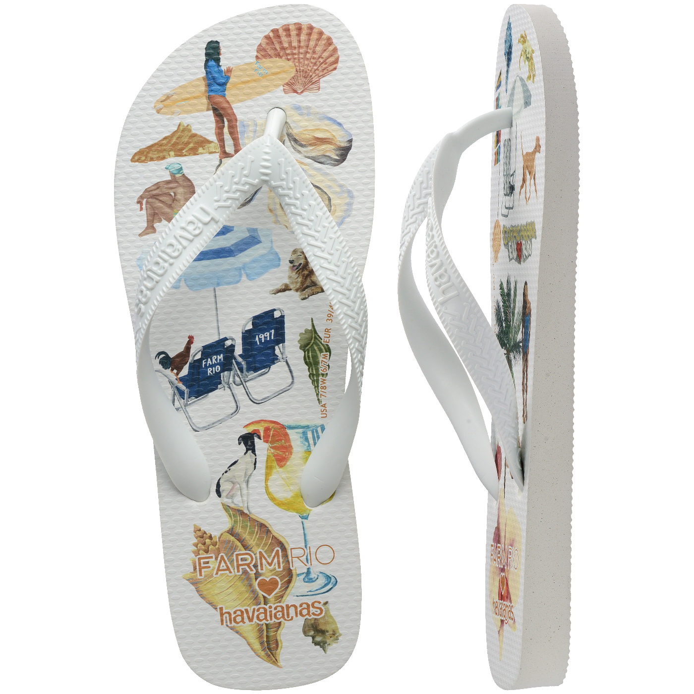 Chinelo Havaianas Farm Colagem Carioca