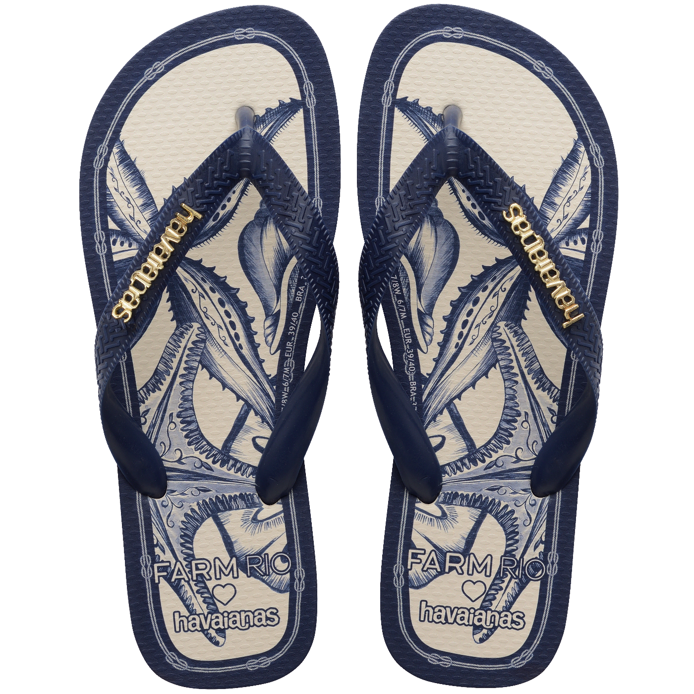 Chinelo Havaianas Farm Mar de Ondas