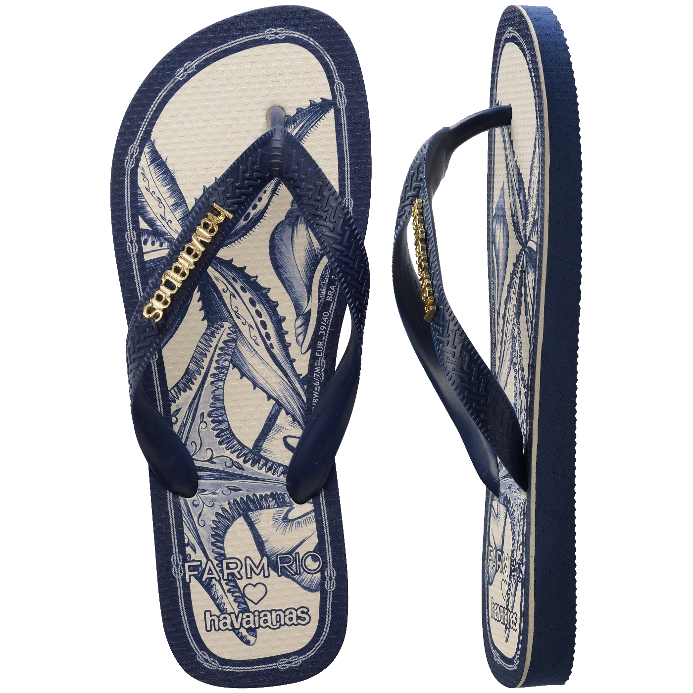 Chinelo Havaianas Farm Mar de Ondas